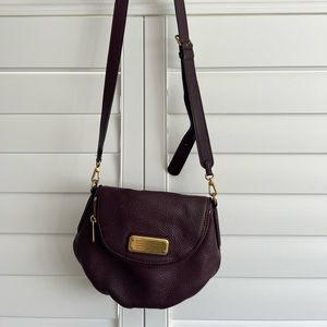Marc Jacobs burgundy leather cross body bag with flap